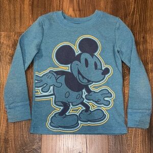 Disney Kids Blue Mickey Mouse Long Sleeve Shirt
